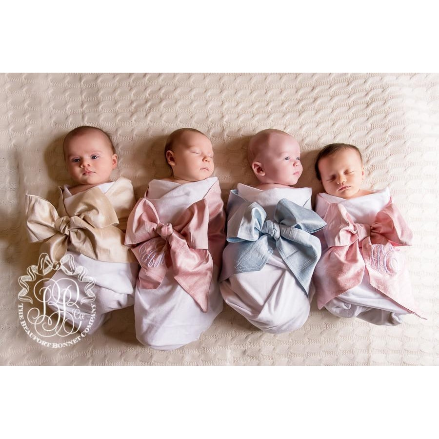 Swaddle Bow in Pearl Strand Silk